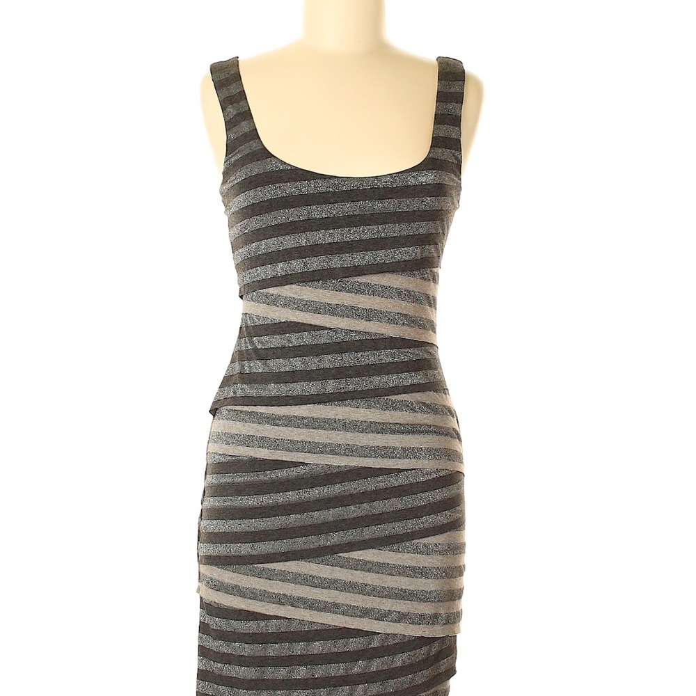 Striped Grey/Black/Silver Women's Dress from B44 Dressed Brand Size 4